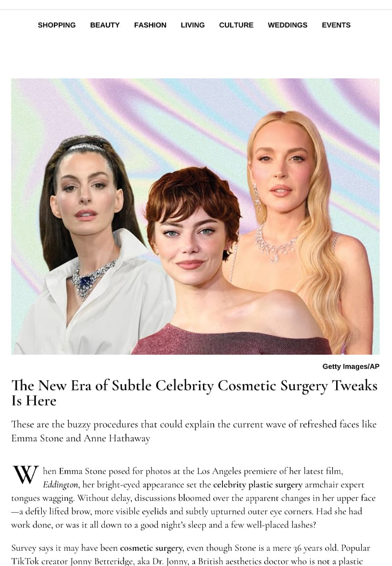 The New Era of Subtle Celebrity Cosmetic Surgery Tweaks Is Here